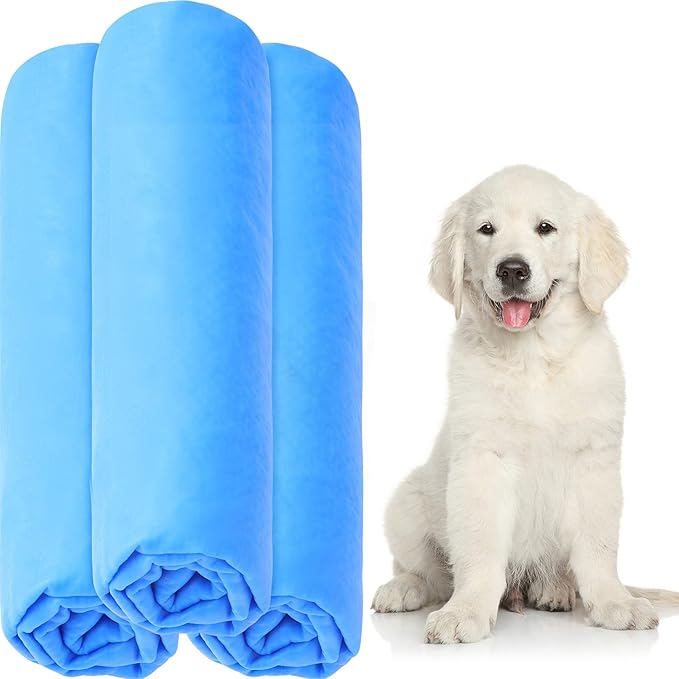 Tatuo 3 Pieces Pet Absorbent Dog Bath Towel 25.2 x 16.34 Inch Quick Drying Pet Shower Grooming Towel Machine Washable Suitable for Any Size Dogs Cats