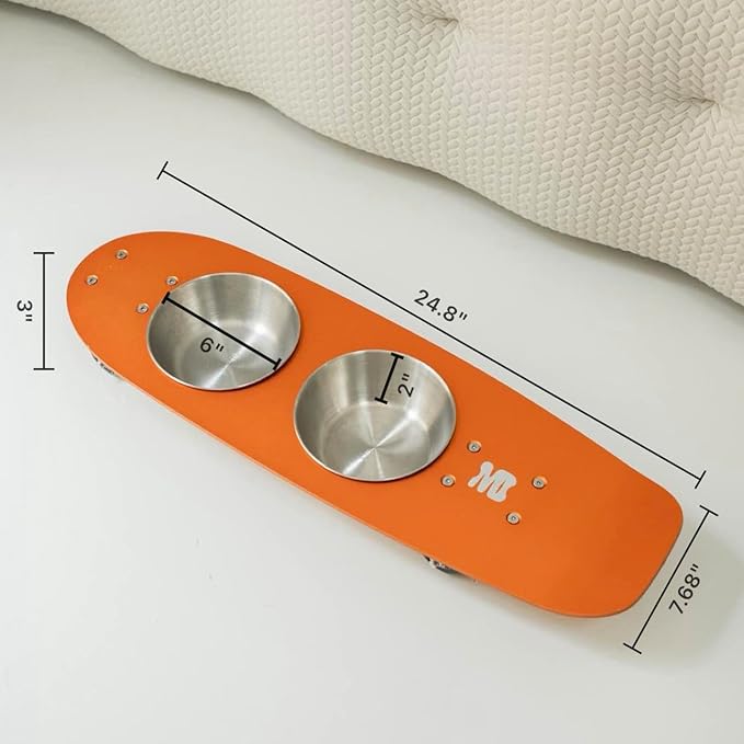 Dog Bowls Water and Food Cat Bowl Stainless Steel Bowl Pet Feeder Bowls for Medium Dogs and Cats Puppies, Orange