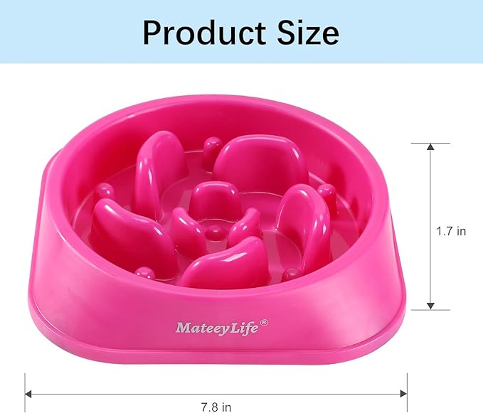 MateeyLife Slow Feeder Dog Bowls 2PCS, Anti-Choking Puzzle Dog Food Bowls, Anti-Slip Interactive Feeding Slow Down Eating, Bloat Stop Maze Dishes for Medium Large Breeds Purple&DarkBlue