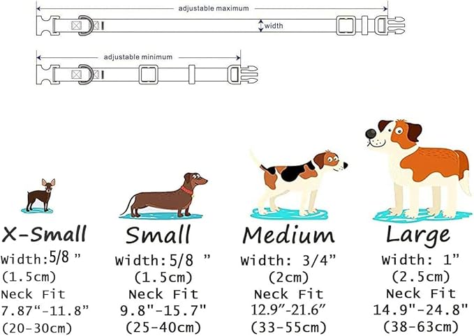 Dog Collar with Bohemia Floral Tribal Geometric Patterns - Soft Ethnic Style Collar Adjustable for Small Medium Large Dogs(Strawberry,L)