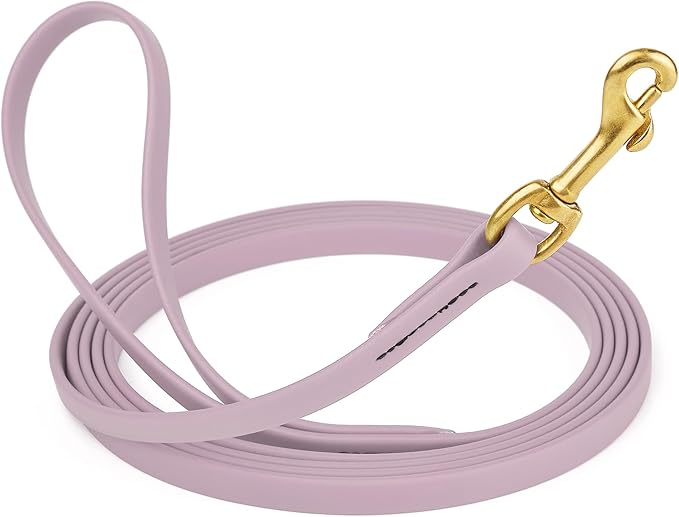 Viper Biothane K9 Working Dog Leash Waterproof Lead for Tracking Training Schutzhund Odor-Proof Long Line with Solid Brass Snap for Puppy Medium and Large Dogs, 20ft Pastel Purple