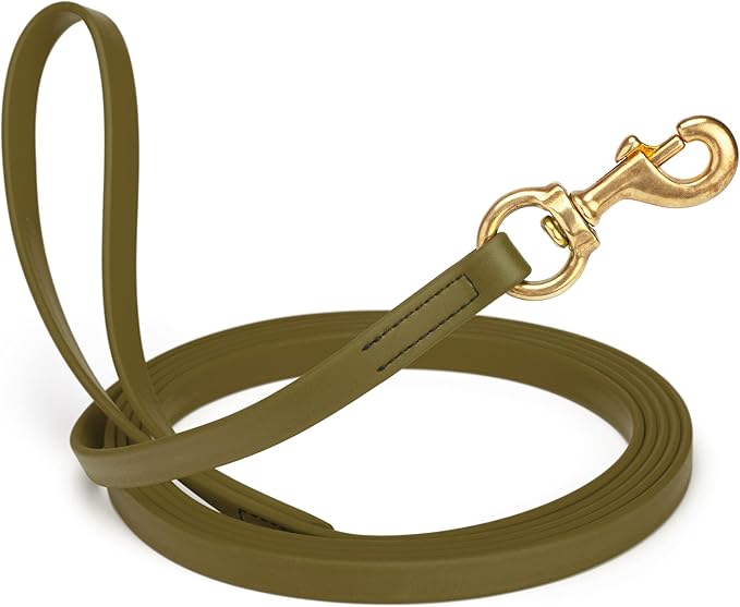 Viper Biothane K9 Working Dog Leash Waterproof Lead for Tracking Training Schutzhund Odor-Proof Long Line with Solid Brass Snap for Puppy Medium and Large Dogs, 10ft Olive Drab Green