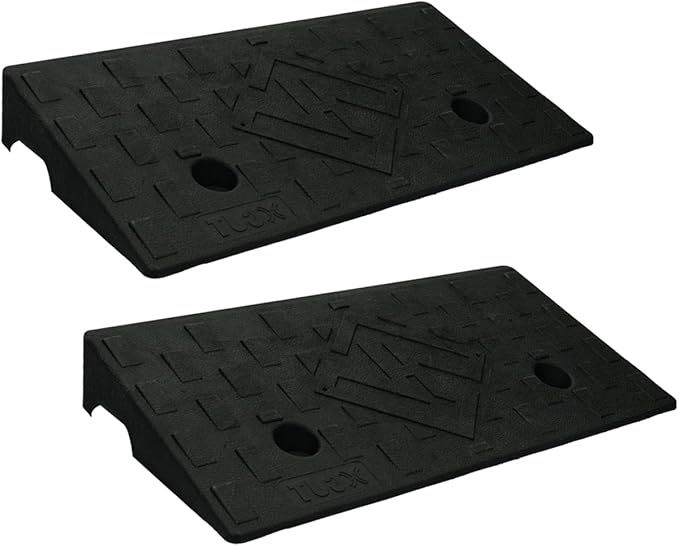2.8" Rise 2pack Rubber Curb Ramps for Wheelchair Threshold Driveway Doorway Shed, Truck Car Motorcycle Bike Cart Lawn Mowers Angled Step Entry in Ramp, 7000lbs Heavy Duty Powersports Loading Ramp