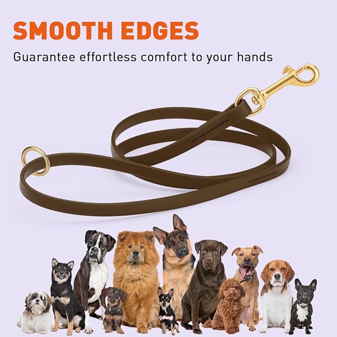 Viper Biothane K9 Working Dog Leash Waterproof Lead for Tracking Training Schutzhund Odor-Proof Long Line with Solid Brass Snap for Puppy Medium and Large Dogs 4ft, Dark Chocolate Brown
