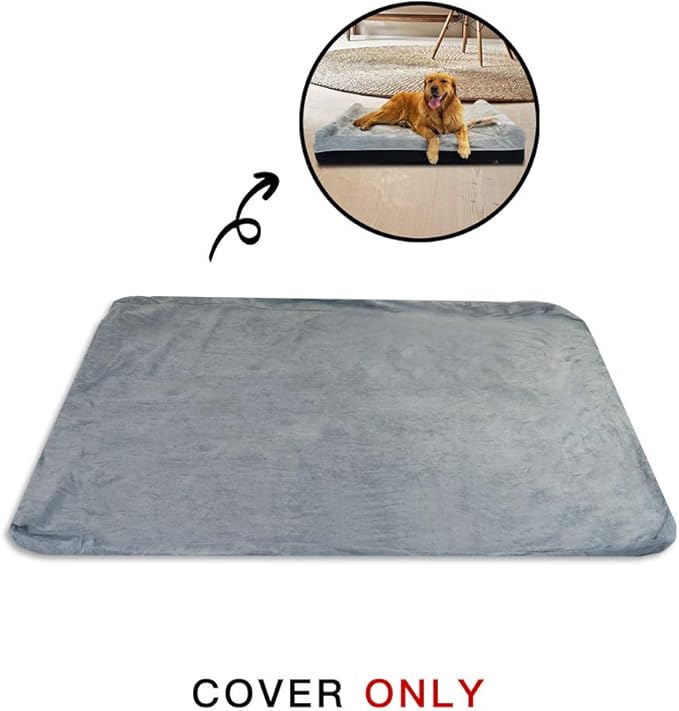 Laifug Extra Large Pet/Dog Bed Removable Washable Cover (Jumbo Replacement Cover (50"x36"x10") Slate Grey)