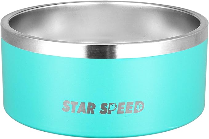 100oz Stainless Steel Dog Bowl. Dog Food Water Bowls with Non-Slip Rubber Bottom, Double Wall Dog Bowl for Small Medium Large Dogs, Dishwasher Safe,Light Green