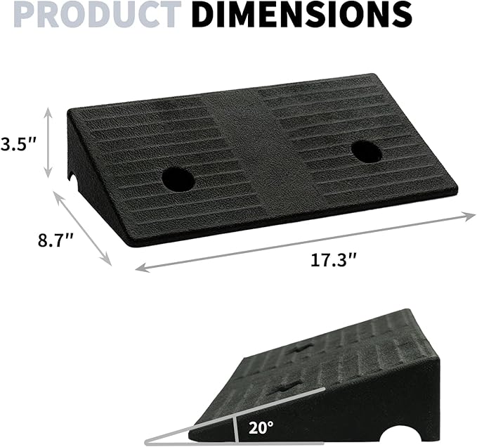 Driveway Ramps for The Curb Threshold Ramp 3.5 Inch Rise 2 Pack Shed Ramp for Low Cars Ramps for Lawn Mower to Shed 7000lbs Load Capacity