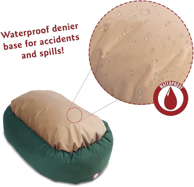 Majestic Pet 24 inch Green & Sherpa Bagel Dog Bed Products, 24.0"L x 19.0"W x 7.0"Th