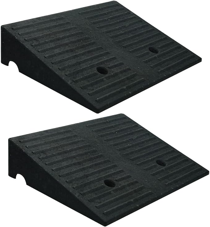 Curb Ramps for Driveway Threshold Wheelchair Doorway Sidewalks Shed Heavy Duty, 2 Pack 3.9 inch Rise, Ramps for Wheelchairs for Home Steps, Motorcycles, Lawn Mowers, 7000lbs Powersport Load ing