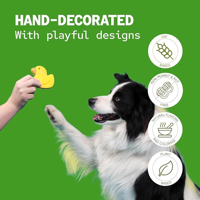Playtime Biscuits | Hand-Decorated Dog Cookies – 3 Pack in Gift Box | Extra Large Dog Treats 62g Cookie, Vegan Snacks for Dogs, Gifts for Dogs
