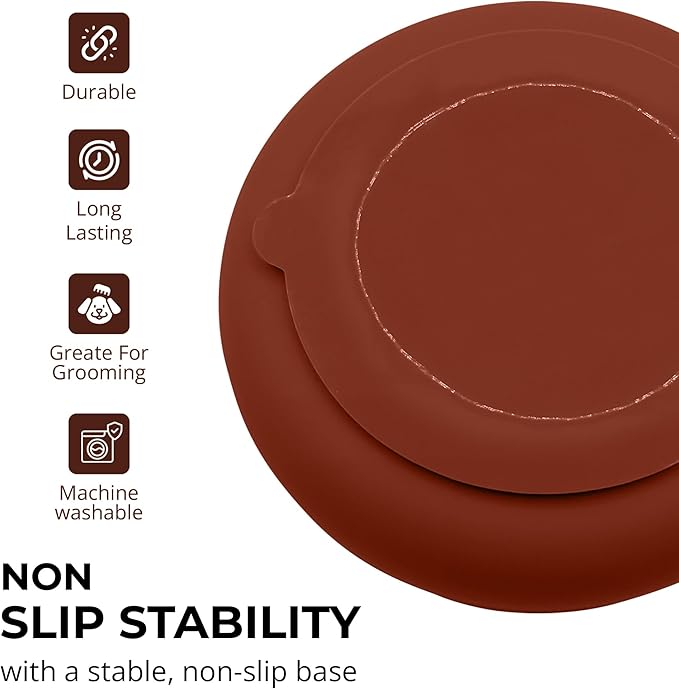 Slow Feeder Dog Bowls, Dishwasher Safe, Non-Slip Base, BPA-Free Slow Eating Dog Bowl (Mocha, 2-Pack)