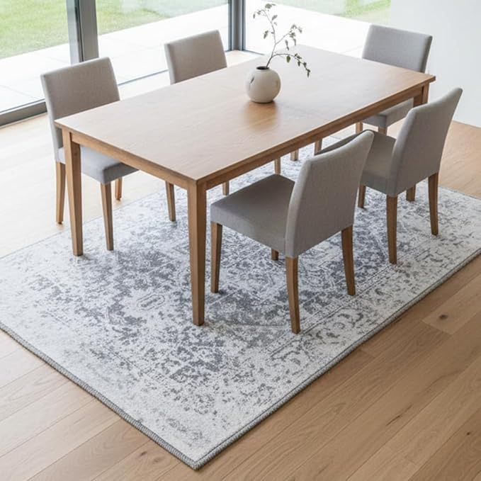 Muddy Mat짰 Frostbell 2ft x 10ft Washable Area Rugs for Living Room, Bedroom & Dining Room ??Modern Soft Low Pile Non Slip Carpet ??Pet Friendly Waterproof Foldable Rugs for Home