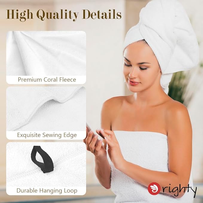 Orighty Bath Towels Pack of 2(27’’ x 54’’) - Soft Feel White Bath Towel, Highly Absorbent Bathroom Towels for Body, Quick Drying, Towel for Sport, Yoga, SPA, Fitness