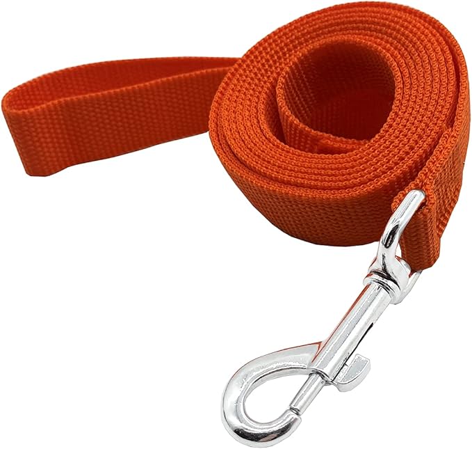 Nylon Dog Training Leash, Traction Rope, 4Ft /5 Foot /6 Feet Long, 5/8 inch 3/4 Inch 1 Inch Wide, for Small and Medium Dogs (3/4'' x 4 F, Orange)