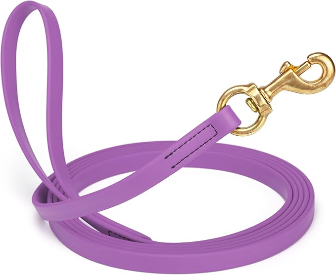 Viper Biothane K9 Working Dog Leash Waterproof Lead for Tracking Training Schutzhund Odor-Proof Long Line with Solid Brass Snap for Puppy Medium and Large Dogs, 33ft Amethyst Purple