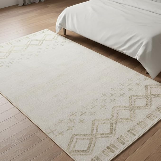Muddy Mat짰 Tribal 3ft x 5ft Washable Area Rugs for Living Room, Bedroom & Dining Room ??Modern Soft Low Pile Non Slip Carpet ??Pet Friendly Waterproof Foldable Rugs for Home