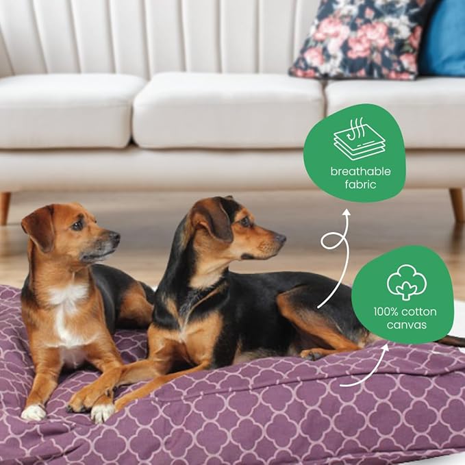 Molly Mutt Huge Dog Bed Cover -Royals - Measures 36”X 45”X 5’’ - 100% Cotton - Durable - Breathable - Sustainable - Machine Washable Dog Bed Cover