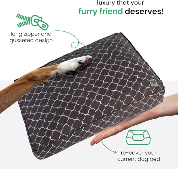 Molly Mutt Medium to Large Dog Bed Cover- Clark Gable Print - Measures 27”X36”X5’’ - 100% Cotton - Durable - Breathable - Sustainable - Machine Washable Dog Bed Cover (Dd70b)