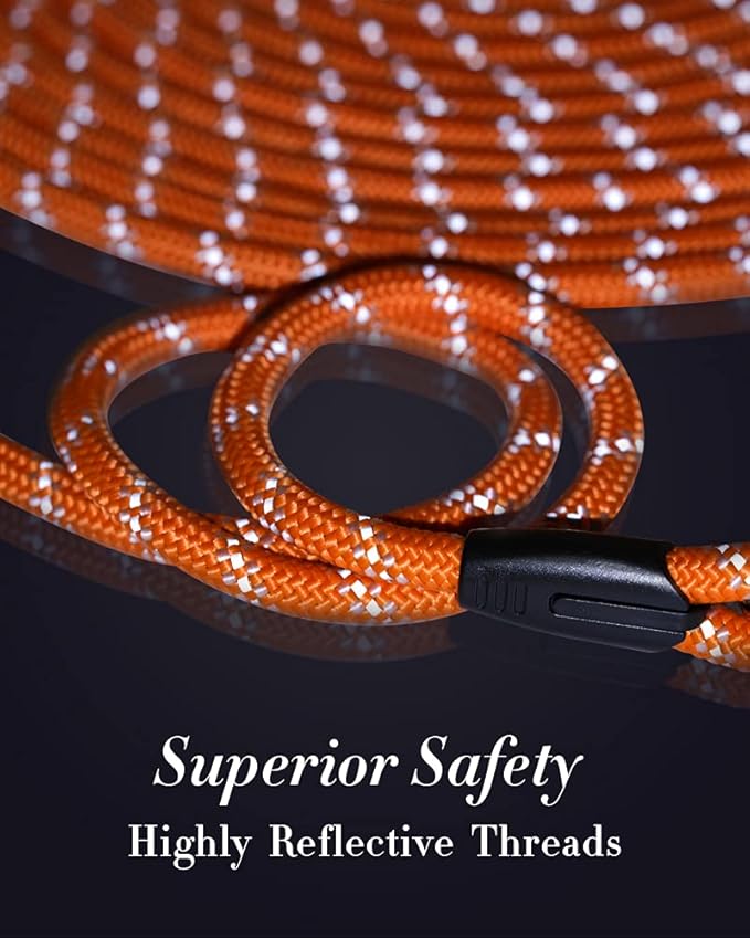 Long Dog Leash for Dog Training 20FT, Heavy Duty Dog Lead for Large Medium Small Dogs Outside Walking, Playing, Camping, or Yard,Orange