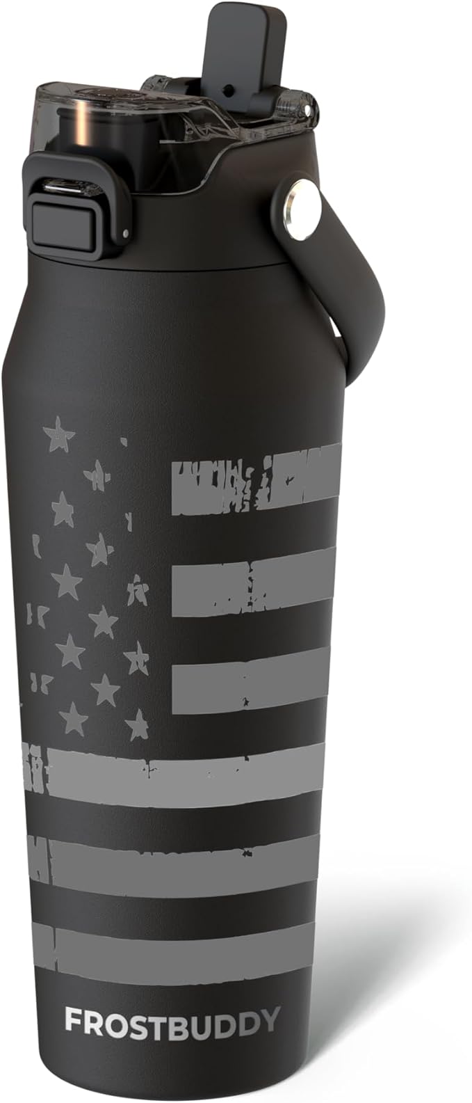Frost Buddy 24oz Insulated Water Bottle with Straw & Chug Lid | Leak-Proof Stainless Steel | 24-Hours Cold | Sweat-Proof, Cup Holder Friendly | Ideal for Gym, Travel, Sports & Everyday Hydration