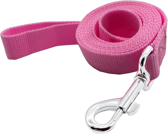 Nylon Dog Training Leash, Traction Rope, 4Ft /5 Foot /6 Feet Long, 5/8 inch 3/4 Inch 1 Inch Wide, for Small and Medium Dogs (3/4'' x 4 F, Pink)