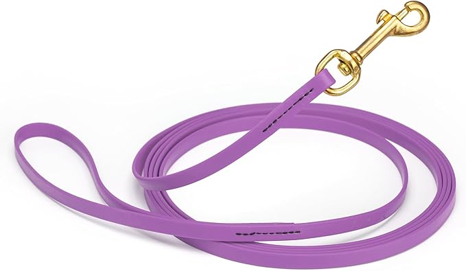 Viper Biothane K9 Working Dog Leash Waterproof Lead for Tracking Training Schutzhund Odor-Proof Long Line with Solid Brass Snap for Puppy Medium and Large Dogs, 20ft Amethyst Purple