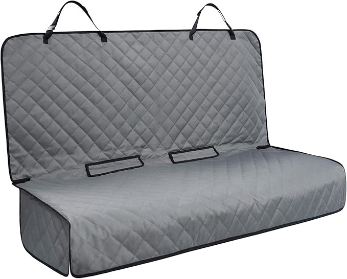 Bench Car Seat Cover Protector - Waterproof, Heavy-Duty and Nonslip Pet Car Seat Cover for Dogs with Universal Size Fits for Vehicles, Trucks & SUVs(Grey)
