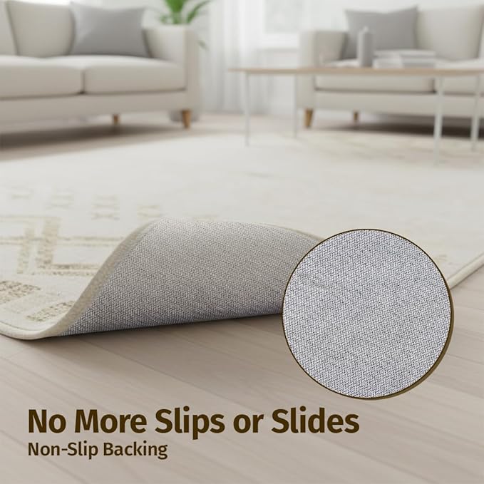 Muddy Mat짰 Tribal 3ft x 7ft Washable Area Rugs for Living Room, Bedroom & Dining Room ??Modern Soft Low Pile Non Slip Carpet ??Pet Friendly Waterproof Foldable Rugs for Home