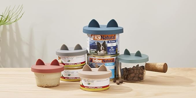 OHMO 2 Pack Dog Food Can Lids, (3,12, 14oz etc.) Universal Size BPA Free Silicone Covers for Cat and Pet Food