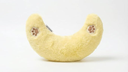Deocove Pet Calming Pillow ??12-Inch U-Shaped Neck Support ??Removable Filling to Add Pet?셲 Own Hair for Scent Comfort ??Soft Plush Snuggle Toy for Anxiety Relief (Yellow)