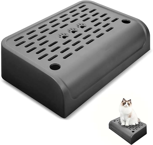 Cat Ramp for Litter Robot, Self Cleaning Cat Litter Box Step with Storage Cat Litter Slide for Cats Step Stool with Filter Function Litter Catcher Tray for Automatic Litter Box 11.8x8.7x3.9In(Black)