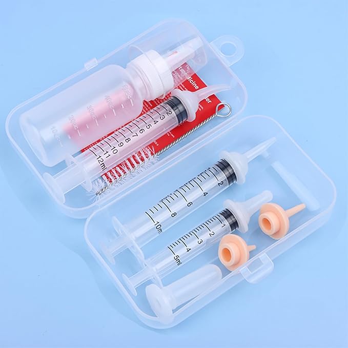 11 pcs Pet Nursing Kit Nursing Bottle Kits Kitten Bottle Feeding Set with Nursing Nipples Formula Dispenser Liquid Syringe for Newborn Puppies and Kittens for Small Cat Dog Animals