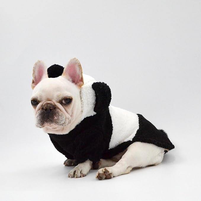 Adorable Plush Panda Pet Costume - Soft & Warm with Removable Pom-Pom Tail – Perfect for Easter, Halloween, and Everyday Wear
