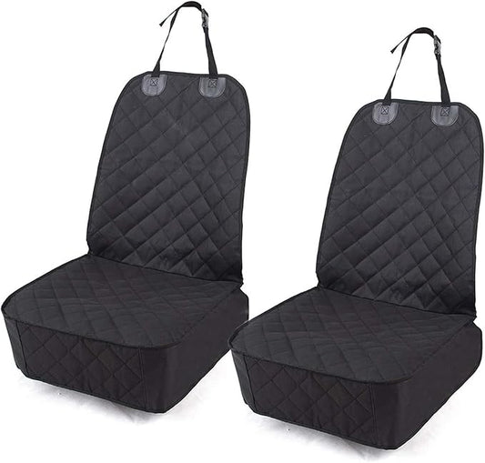 HONEST OUTFITTERS Dog Car Seat Cover 2 Pack, Waterproof Front Seat Car Cover for Cars, Trucks, and Suvs, Pet Front Cover for Cars, Nonslip Dog Seat Cover, Black