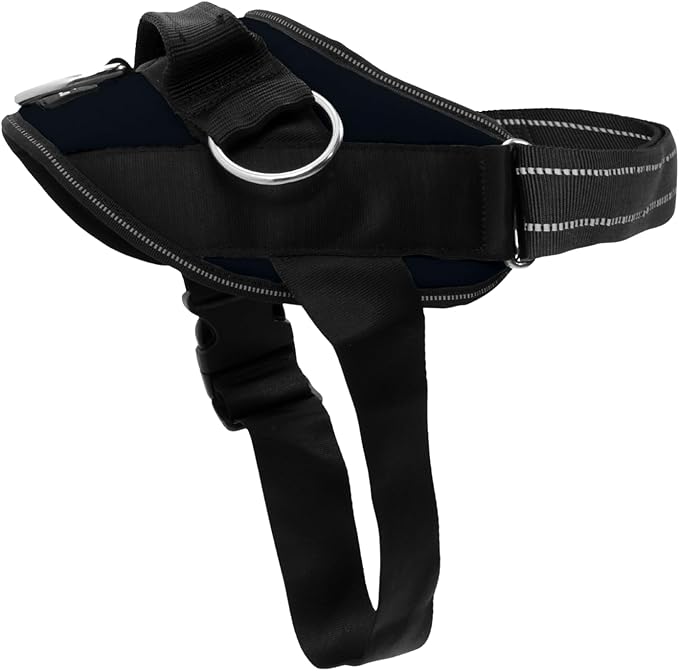 ShawnCo Essential Dog Harness, No-Pull Pet Vest with 3 Leash Clips, No Choke, Reflective, Adjustable and Padded, for Easy Walking and Training for Small, Medium and Large Dogs (Midnight, L)