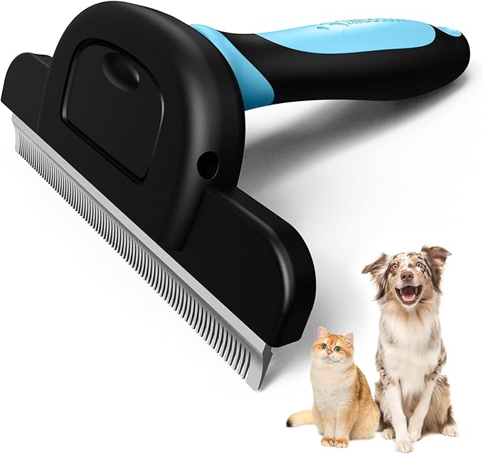 MIU COLOR Long Hair Pet Grooming Brush, Deshedding Tool for Medium and Large Dogs & Cats, Effectively Reduces Shedding by up to 95% for Pet Hair, Blue
