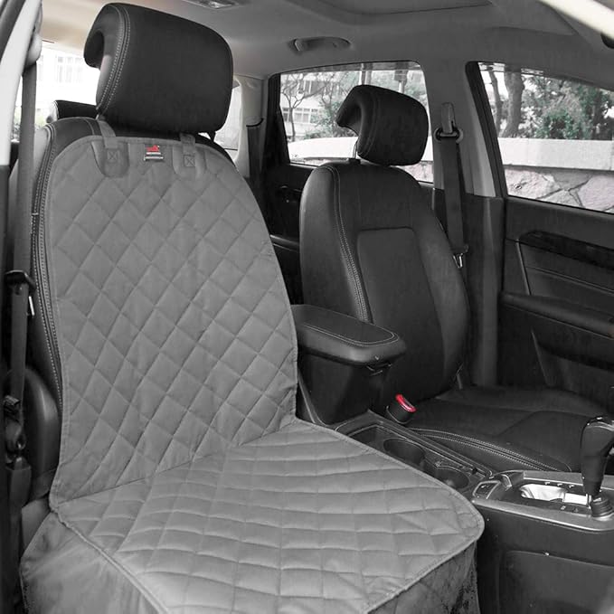 HONEST OUTFITTERS Dog Car Seat Covers, Pet Front Cover for Cars, Trucks, and Suv's - Waterproof & Nonslip Dog Seat Cover(Gray)