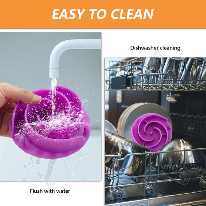 Slow Feeder Dog Bowls Insert, Animire Soft Silicone Slow Eating Dog Food Bowl for Small, Medium and Large Dogs, Compatible with Regular and Elevated Bowls