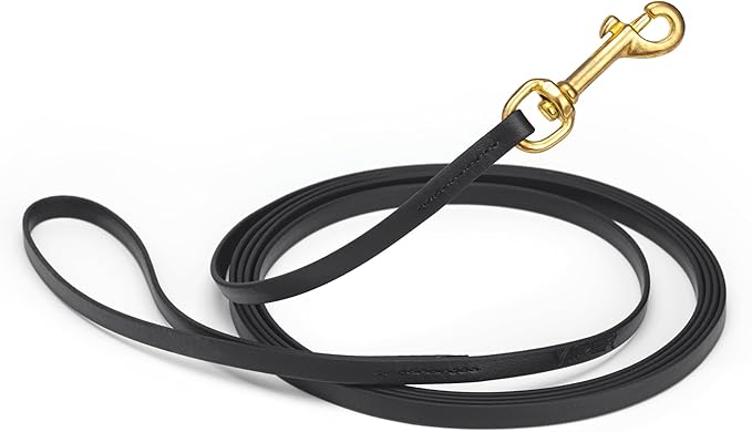 Viper Biothane K9 Working Dog Leash Waterproof Lead for Tracking Training Schutzhund Odor-Proof Long Line with Solid Brass Snap for Puppy Medium and Large Dogs, 20ft Black