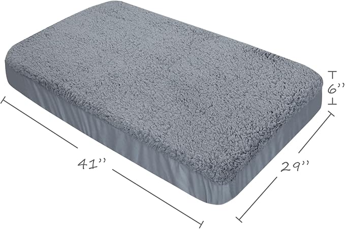 Dog Bed Covers Replacement Washable, 41 x 29 inch(Cover Only), Waterproof Dog Bed Covers Soft Puppy Pet Bed Cover, Grey