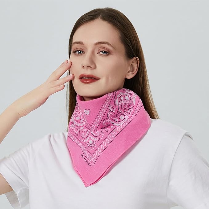 combocube 12 Pack(one Dozen) Multi-Purpose Cotton Paisley Cowboy Bandanas Headband for Men and Women