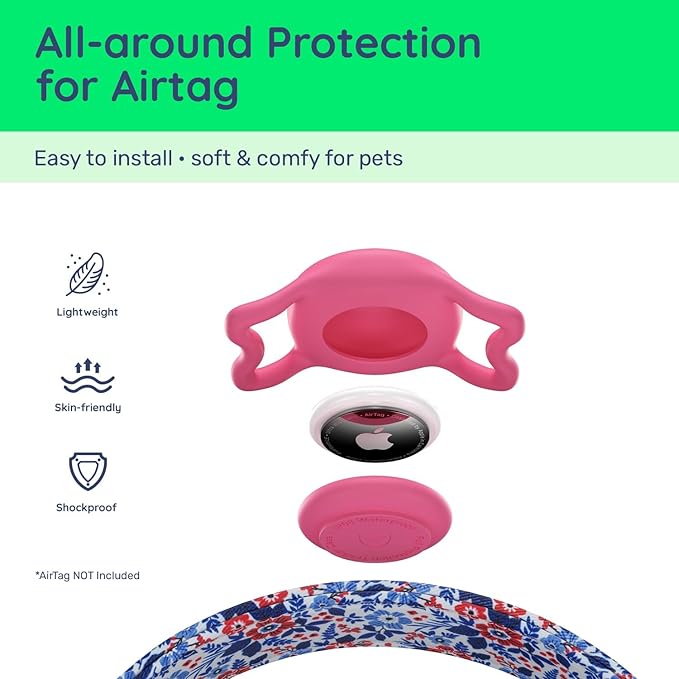WhoseID Airtag Dog Collar,with Waterproof airtag Holder竊똎riginal Stylish Cute Pattern Design.QR Code ID Buckle竊똂omfortable Soft Cotton for Small Medium Large Dogs