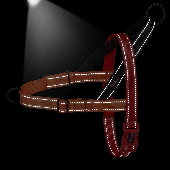 Didog No Pull Dog Harness with Soft Padded Handle, Quick Fit & Lightweight Adjustable Vest Harness, Easy for Training Walking for Small & Medium and Large Dogs(Red,L)