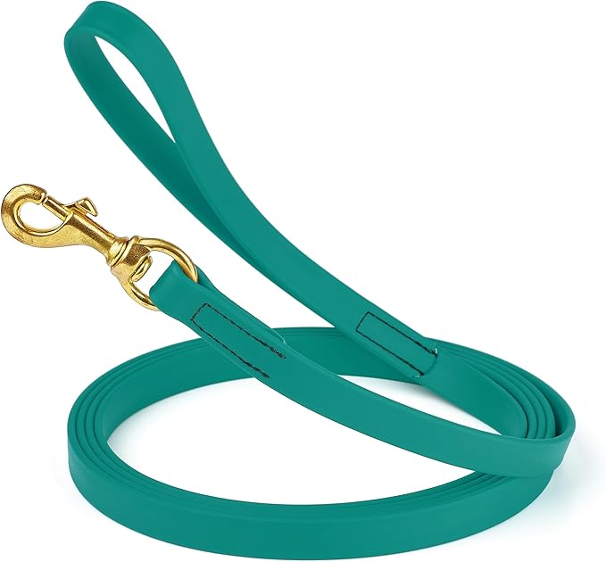 Viper Biothane K9 Working Dog Leash Waterproof Lead for Tracking Training Schutzhund Odor-Proof Long Line with Solid Brass Snap for Puppy Medium and Large Dogs, 20ft Blue Aqua