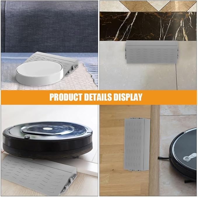 Cabilock Robot Vacuum Threshold Ramp Mat 8.27 Inch Non-Slip Doorway Ramp for Home Use Enhances Sweeping Robot Hill Climbing and Wheelchair Scooter Transition