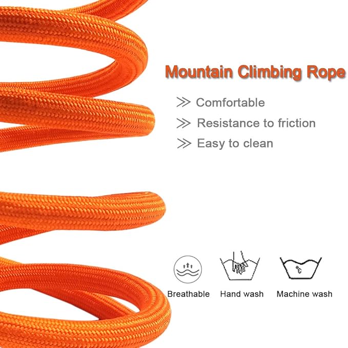 MayPaw 4/6 /8/10 FT Dog Leash, Classic Orange, Strong Nylon Rope Dog Leash Reinforced with Leather Tailor Connection Heavy Duty Silver Clasp (4ft*1/2", Orange)