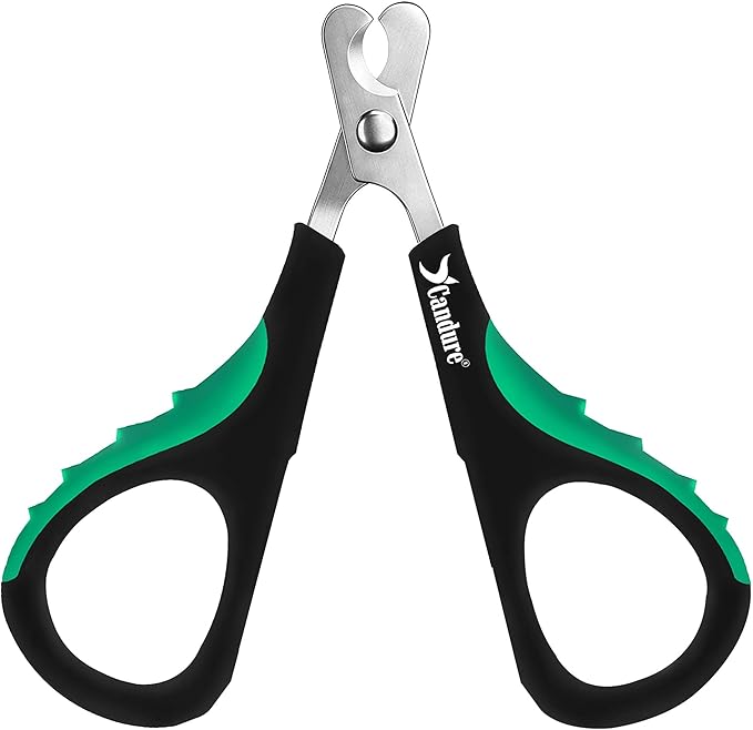 Candure Cat Nail Clippers for Cats, Rabbits, Hamsters, Birds - Stainless Steel Trimmer with Precise Angled Edges for Easy & Safe At-Home Grooming