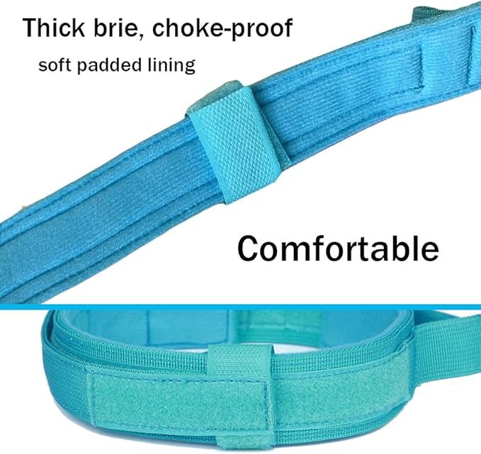 Xqpetlihai Tactical Dog Collar and Leash Set Adjustable Military Nylon Dog Collar with Control Handle and Heavy Duty Metal Buckle for Large Dogs（Blue XL