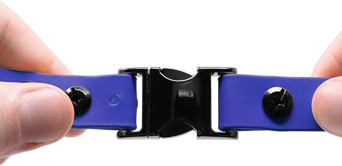 Educator Quick Snap Bungee Dog Collar, Biothane Waterproof & Odorproof, Easy Connect Clasp & D-Ring, Comfort Loop, Trim to Fit, 3/4-Inch, Blue – Fits ME-300, ET-300/400, EZ-900, PE-900, PG-300