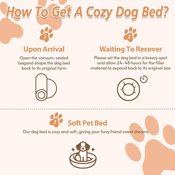 JOLLYVOGUE Calming Dog Bed for Small Dogs - 23 inches Donut Washable Small Dog Bed for Kittens & Puppies, Anti-Slip Round Fluffy Plush Faux Fur Cat Beds (Fits up to 25 lbs Pets, Dark Pink)